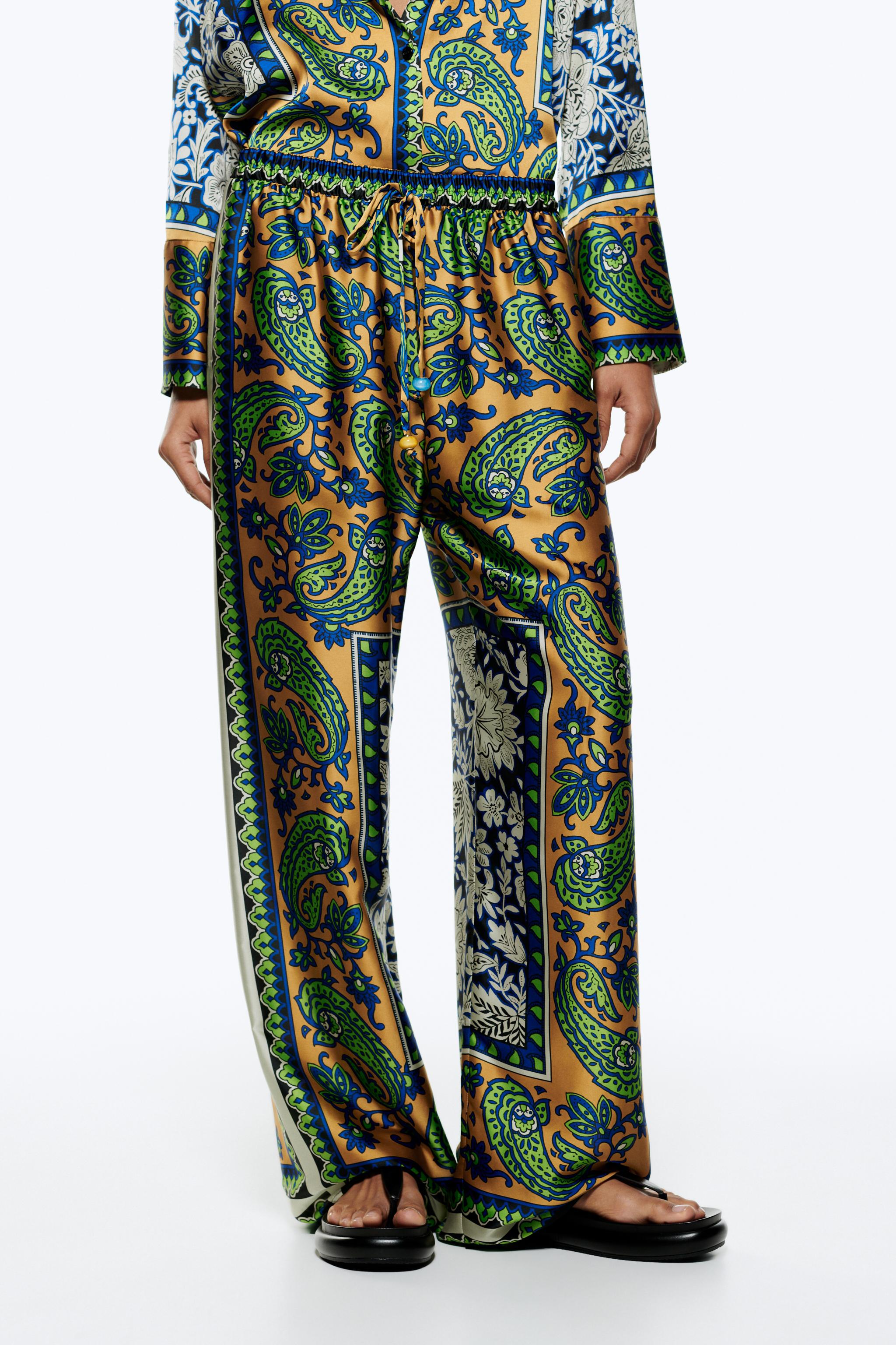 PRINTED PYJAMA STYLE TROUSERS Multicoloured ZARA United Kingdom
